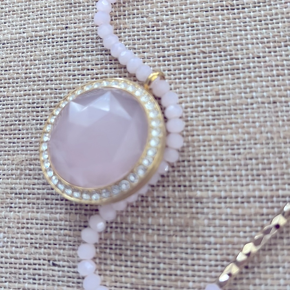 Origami Owl Blush Prism Twist Locket And Beaded Neckl… Gem